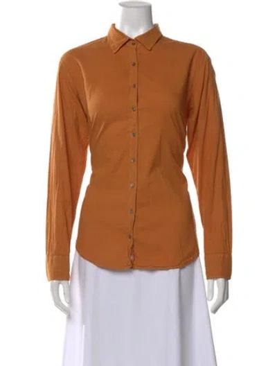 Pre-owned Xirena Long Sleeve Button-up Top In Orange