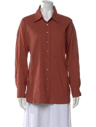 Pre-owned Xirena Long Sleeve Button-up Top In Orange