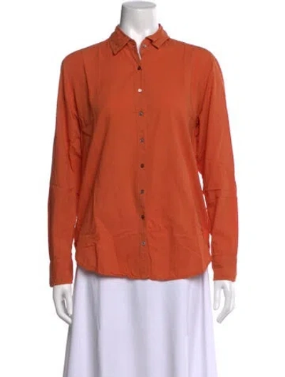 Pre-owned Xirena Long Sleeve Button-up Top In Orange