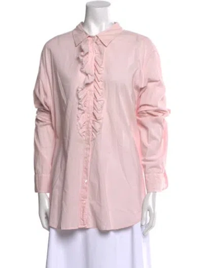Pre-owned Xirena Long Sleeve Button-up Top In Pink