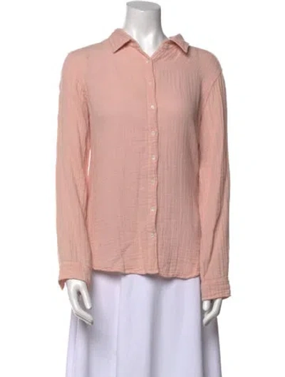 Pre-owned Xirena Long Sleeve Button-up Top In Pink