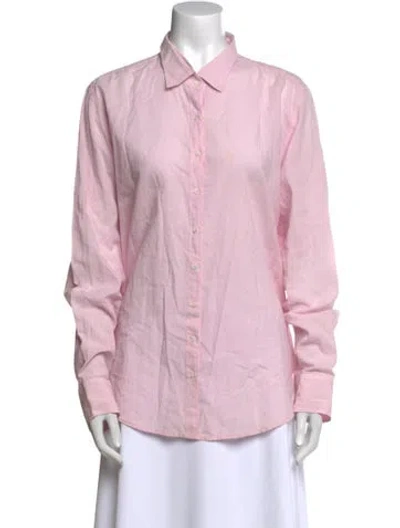 Pre-owned Xirena Long Sleeve Button-up Top In Pink
