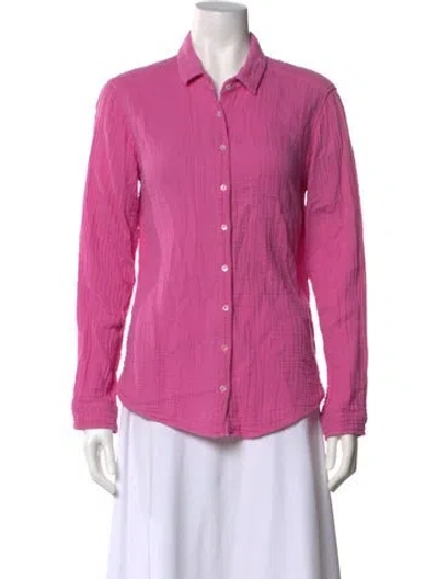 Pre-owned Xirena Long Sleeve Button-up Top In Pink