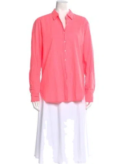 Pre-owned Xirena Long Sleeve Button-up Top In Pink