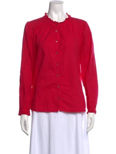 Pre-owned Xirena Long Sleeve Button-up Top In Pink