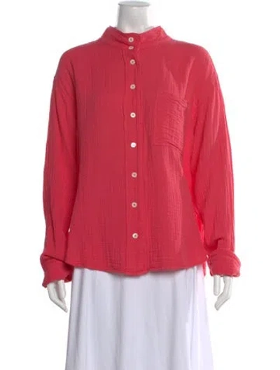 Pre-owned Xirena Long Sleeve Button-up Top In Pink