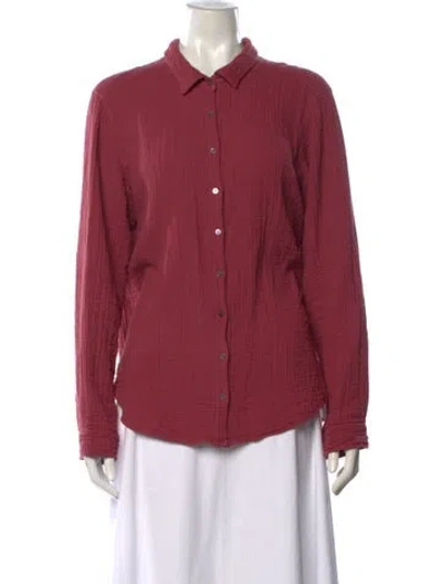 Pre-owned Xirena Long Sleeve Button-up Top In Pink