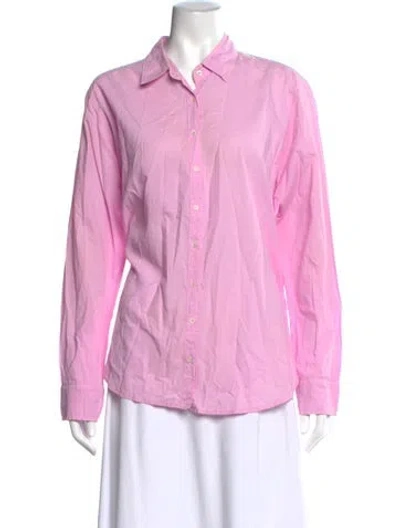 Pre-owned Xirena Long Sleeve Button-up Top In Pink