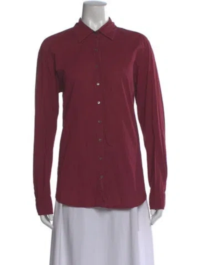Pre-owned Xirena Long Sleeve Button-up Top In Purple