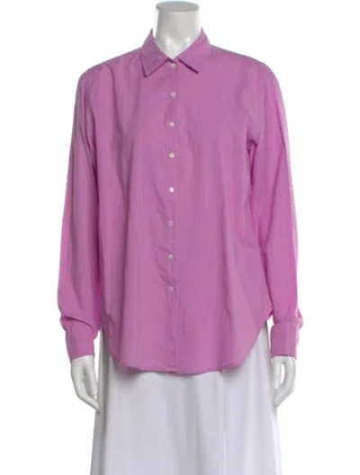 Pre-owned Xirena Long Sleeve Button-up Top In Purple