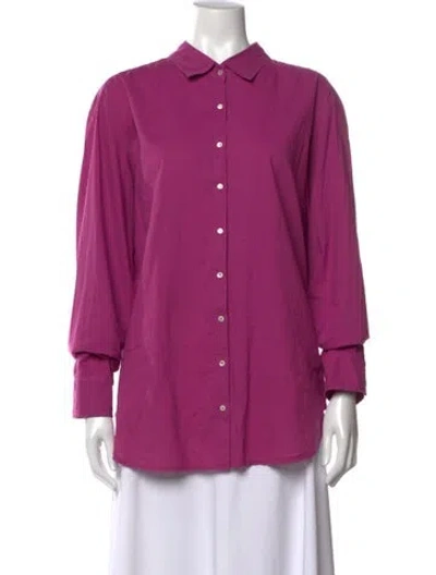 Pre-owned Xirena Long Sleeve Button-up Top In Purple