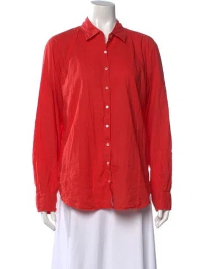 Pre-owned Xirena Long Sleeve Button-up Top In Red
