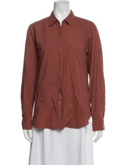 Pre-owned Xirena Long Sleeve Button-up Top In Red