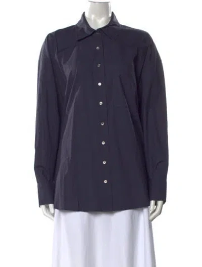 Pre-owned Xirena Long Sleeve Button-up Top W/ Tags In Blue