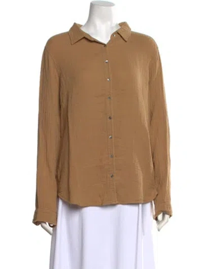 Pre-owned Xirena Long Sleeve Button-up Top W/ Tags In Brown