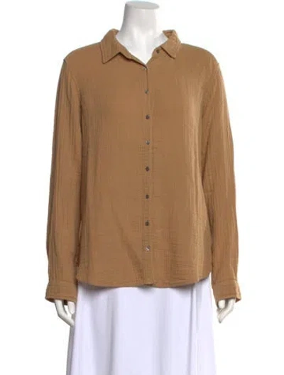 Pre-owned Xirena Long Sleeve Button-up Top W/ Tags In Brown