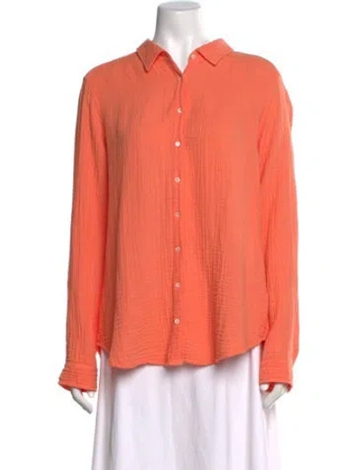 Pre-owned Xirena Long Sleeve Button-up Top W/ Tags In Orange