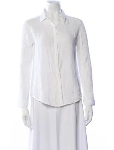 Pre-owned Xirena Long Sleeve Button-up Top In White