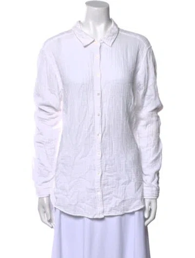 Pre-owned Xirena Long Sleeve Button-up Top In White