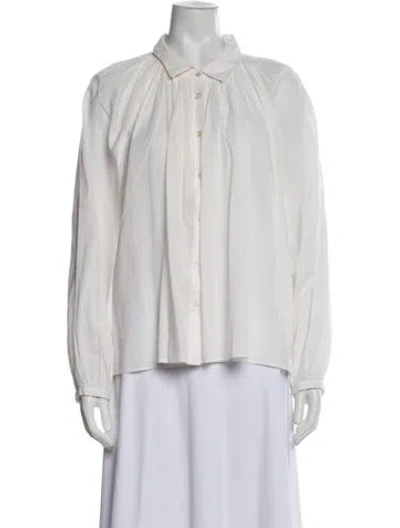 Pre-owned Xirena Long Sleeve Button-up Top In White