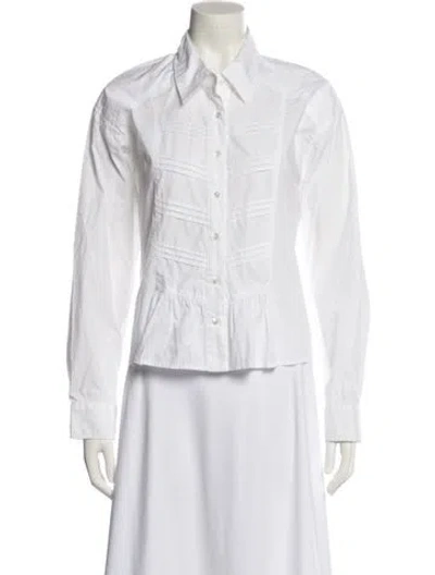 Pre-owned Xirena Long Sleeve Button-up Top In White