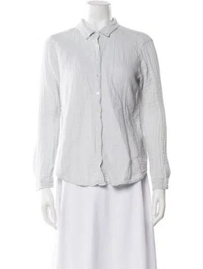 Pre-owned Xirena Long Sleeve Button-up Top In White