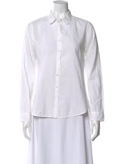 Pre-owned Xirena Long Sleeve Button-up Top In White