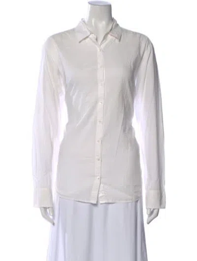 Pre-owned Xirena Long Sleeve Button-up Top In White