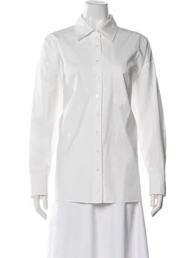Pre-owned Xirena Long Sleeve Button-up Top In White