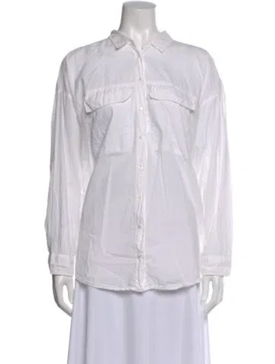 Pre-owned Xirena Long Sleeve Button-up Top In White