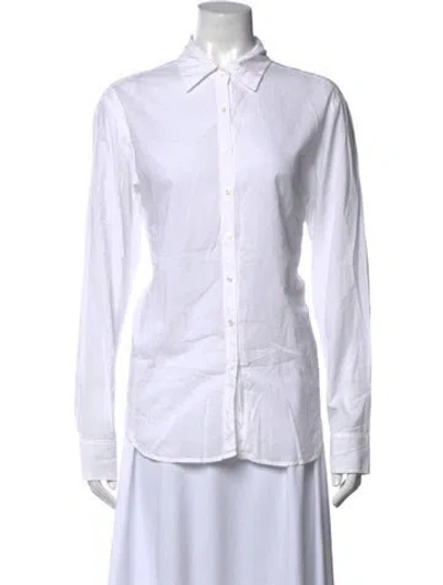 Pre-owned Xirena Long Sleeve Button-up Top In White