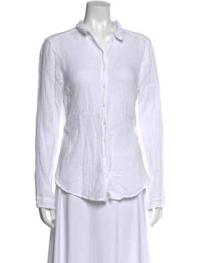 Pre-owned Xirena Long Sleeve Button-up Top In White