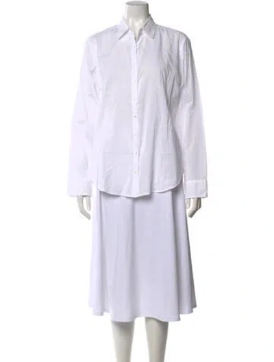 Pre-owned Xirena Long Sleeve Button-up Top In White