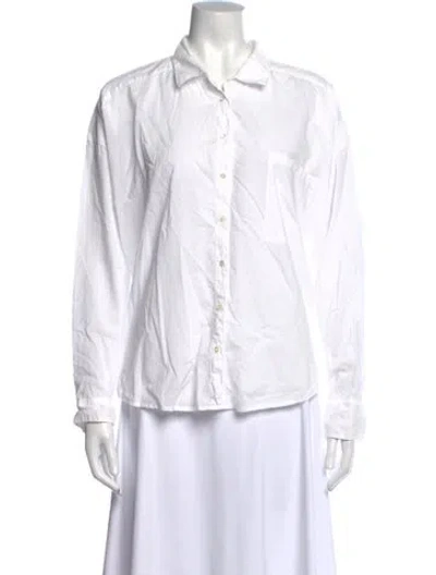 Pre-owned Xirena Long Sleeve Button-up Top In White