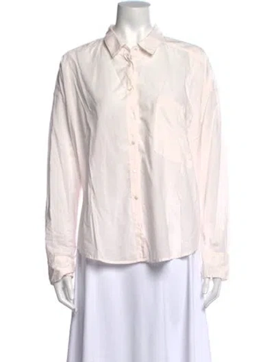 Pre-owned Xirena Long Sleeve Button-up Top In White