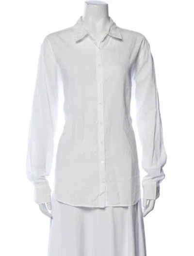 Pre-owned Xirena Long Sleeve Button-up Top In White