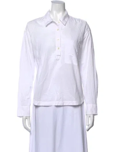 Pre-owned Xirena Long Sleeve Button-up Top In White