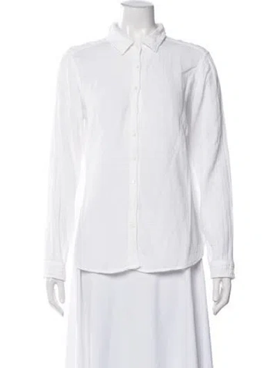 Pre-owned Xirena Long Sleeve Button-up Top In White