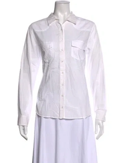 Pre-owned Xirena Long Sleeve Button-up Top In White