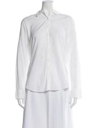 Pre-owned Xirena Long Sleeve Button-up Top In White