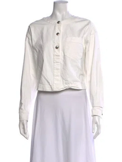 Pre-owned Xirena Long Sleeve Button-up Top In White