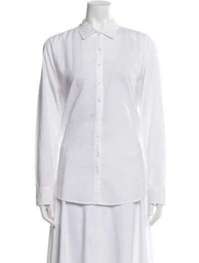 Pre-owned Xirena Long Sleeve Button-up Top In White