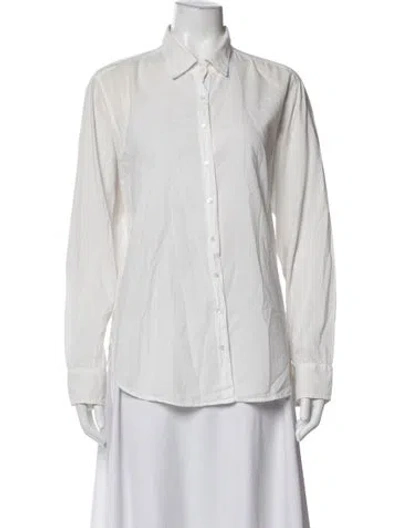 Pre-owned Xirena Long Sleeve Button-up Top In White