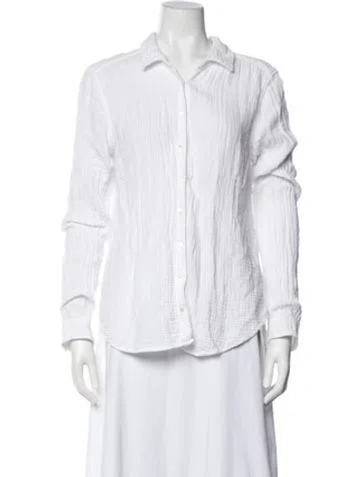 Pre-owned Xirena Long Sleeve Button-up Top In White
