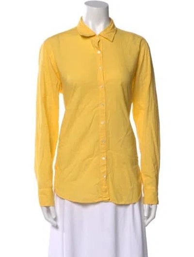 Pre-owned Xirena Long Sleeve Button-up Top In Yellow