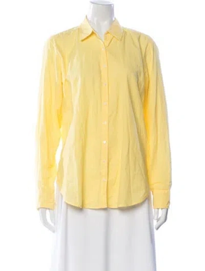 Pre-owned Xirena Long Sleeve Button-up Top In Yellow