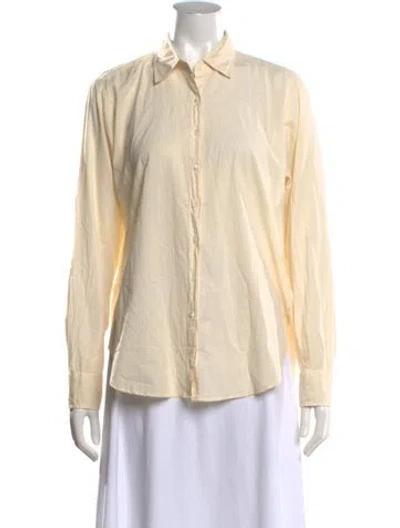 Pre-owned Xirena Long Sleeve Button-up Top In Yellow