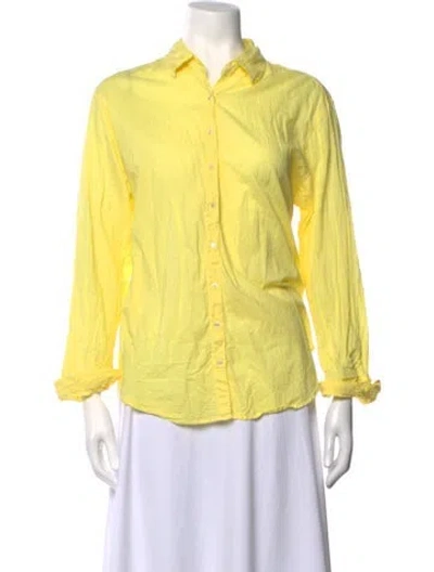 Pre-owned Xirena Long Sleeve Button-up Top In Yellow