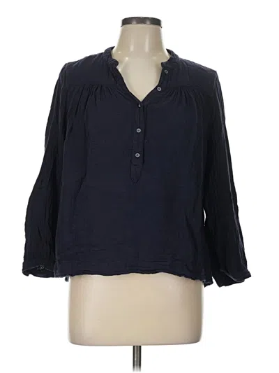 Pre-owned Xirena Long Sleeve Henley Shirt In Blue
