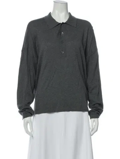 Pre-owned Xirena Long Sleeve Polo In Gray